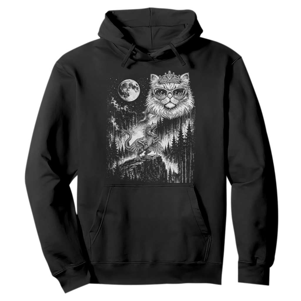 Vintage Geek Princess Cat Hoodie Full Moon Engraving Art Gift