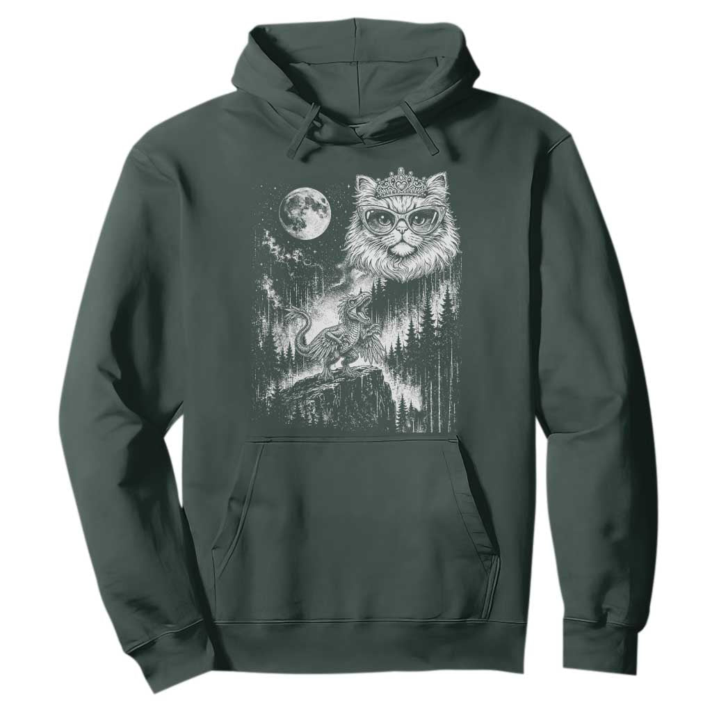 Vintage Geek Princess Cat Hoodie Full Moon Engraving Art Gift