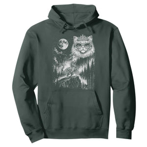 Vintage Geek Princess Cat Hoodie Full Moon Engraving Art Gift