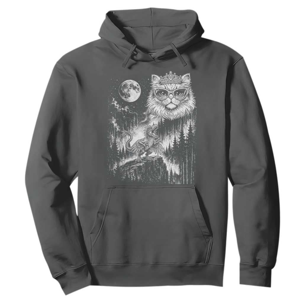 Vintage Geek Princess Cat Hoodie Full Moon Engraving Art Gift