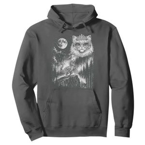 Vintage Geek Princess Cat Hoodie Full Moon Engraving Art Gift
