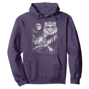 Vintage Geek Princess Cat Hoodie Full Moon Engraving Art Gift