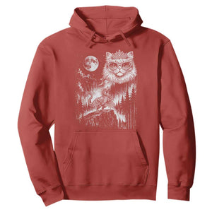 Vintage Geek Princess Cat Hoodie Full Moon Engraving Art Gift
