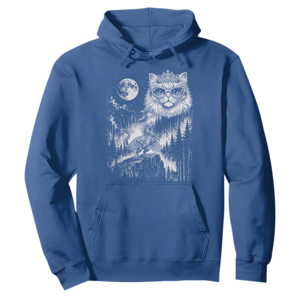 Vintage Geek Princess Cat Hoodie Full Moon Engraving Art Gift