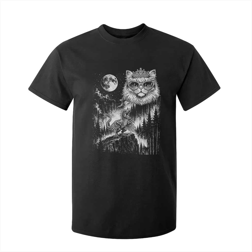 Vintage Geek Princess Cat T Shirt For Kid Full Moon Engraving Art Gift