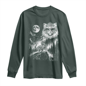Vintage Geek Princess Cat Long Sleeve Shirt Full Moon Engraving Art Gift