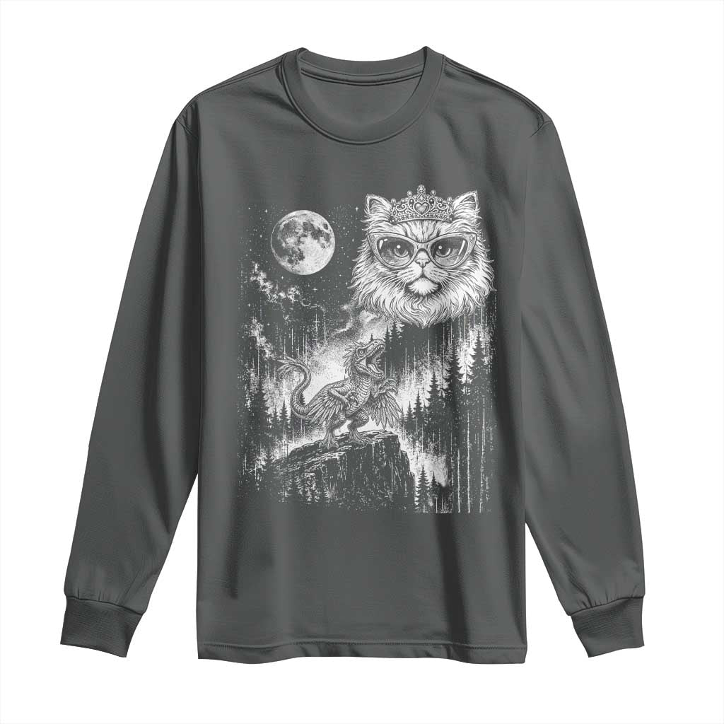 Vintage Geek Princess Cat Long Sleeve Shirt Full Moon Engraving Art Gift