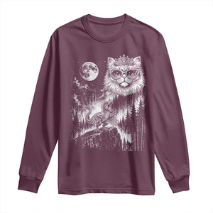 Vintage Geek Princess Cat Long Sleeve Shirt Full Moon Engraving Art Gift