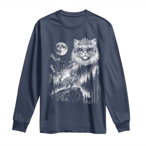 Vintage Geek Princess Cat Long Sleeve Shirt Full Moon Engraving Art Gift