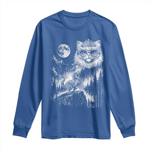 Vintage Geek Princess Cat Long Sleeve Shirt Full Moon Engraving Art Gift