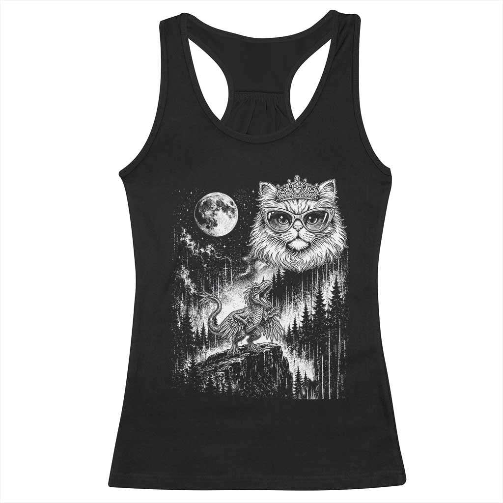 Vintage Geek Princess Cat Racerback Tank Top Full Moon Engraving Art Gift TS12 Black Print Your Wear