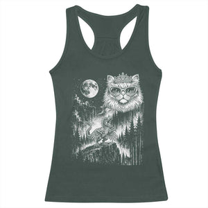 Vintage Geek Princess Cat Racerback Tank Top Full Moon Engraving Art Gift