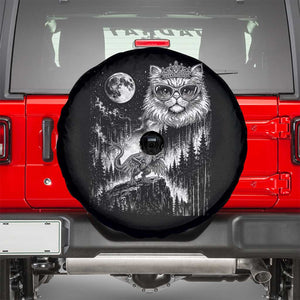 Vintage Geek Princess Cat Spare Tire Cover Full Moon Engraving Art Gift