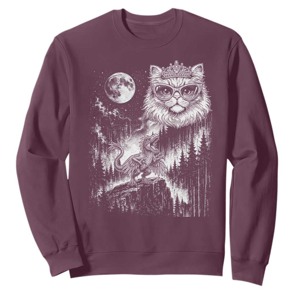 Vintage Geek Princess Cat Sweatshirt Full Moon Engraving Art Gift
