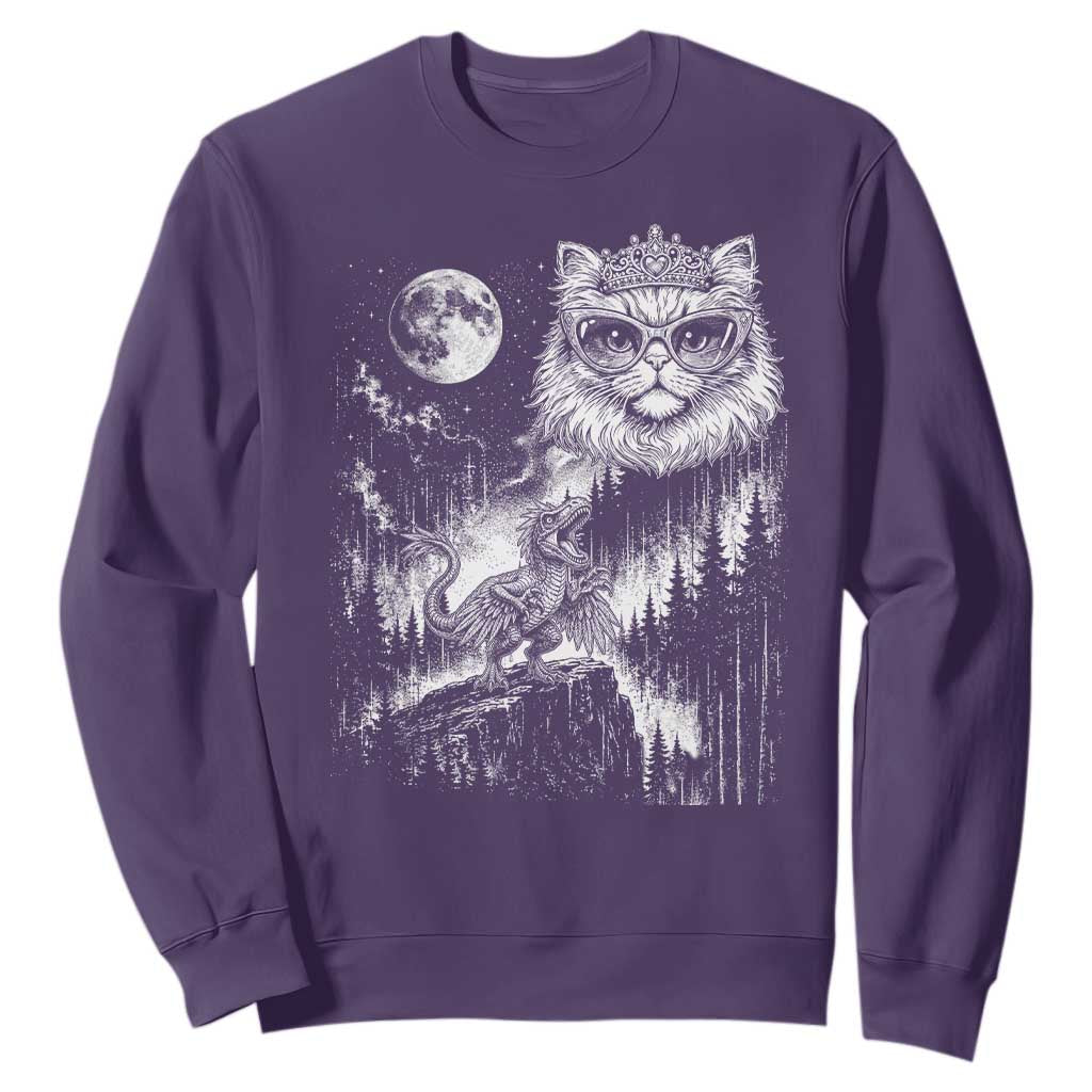 Vintage Geek Princess Cat Sweatshirt Full Moon Engraving Art Gift