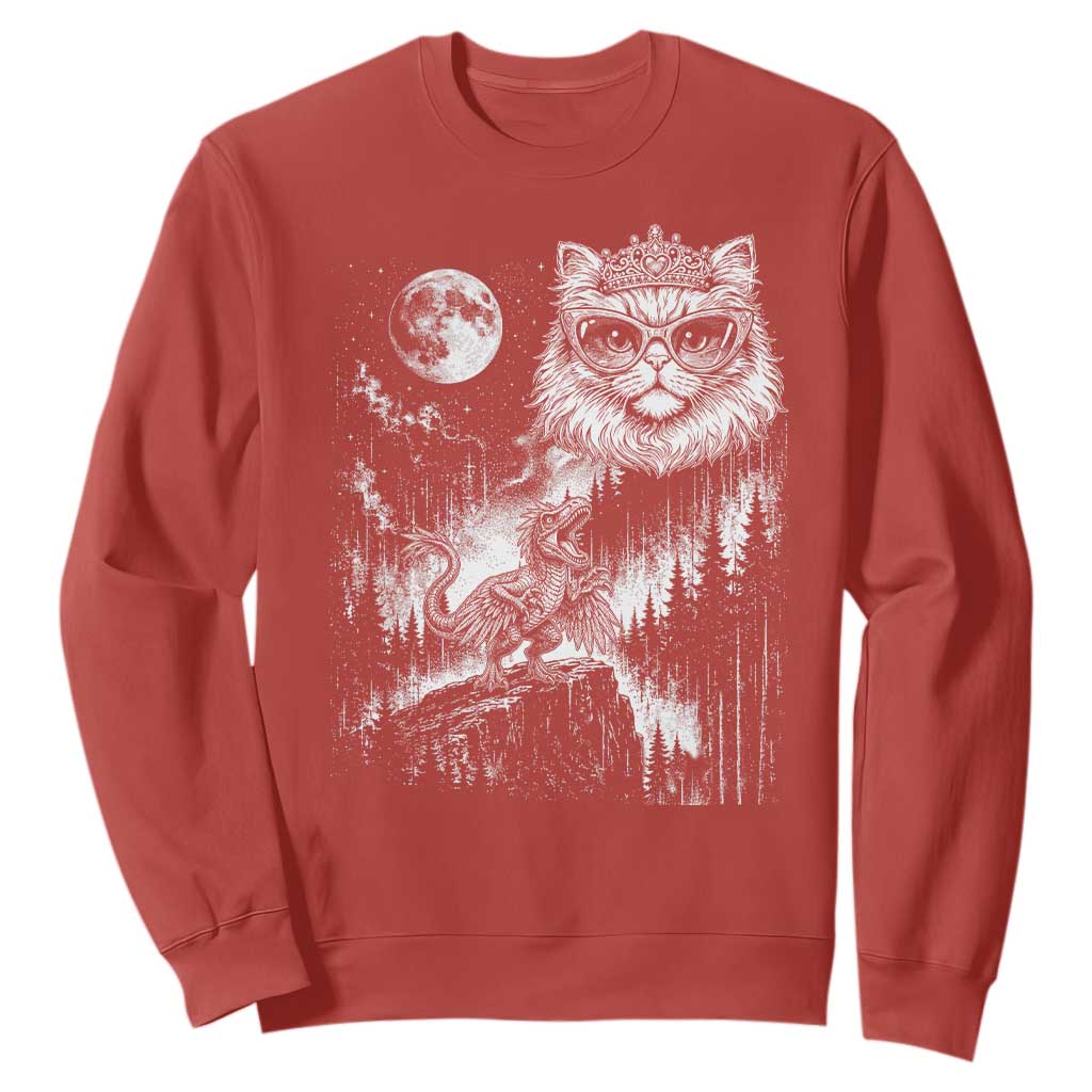 Vintage Geek Princess Cat Sweatshirt Full Moon Engraving Art Gift