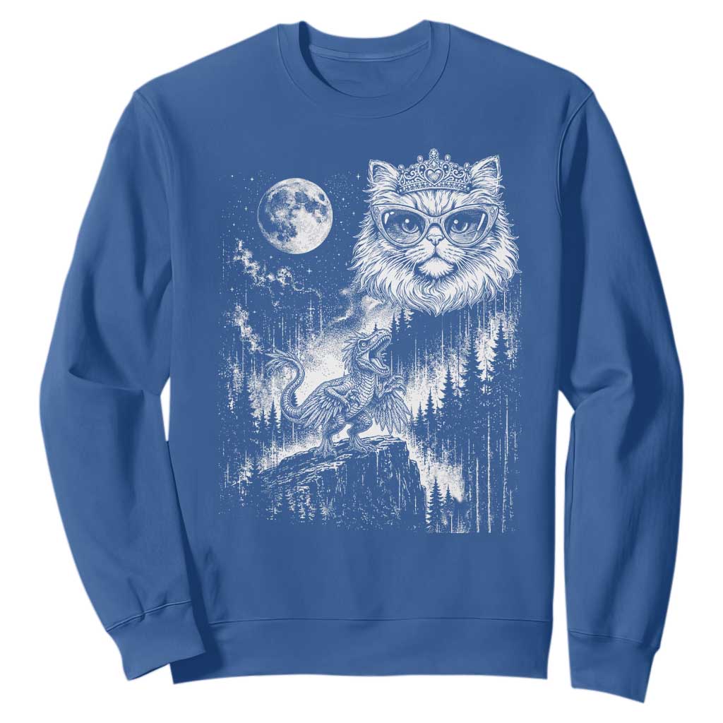 Vintage Geek Princess Cat Sweatshirt Full Moon Engraving Art Gift