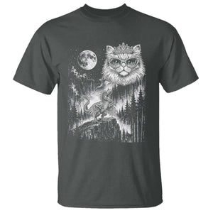 Vintage Geek Princess Cat T Shirt Full Moon Engraving Art Gift
