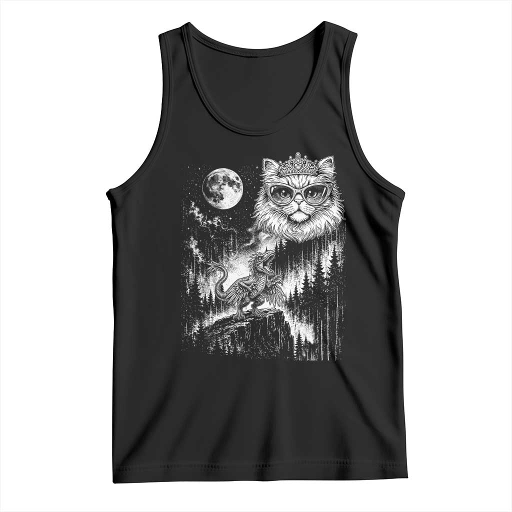Vintage Geek Princess Cat Tank Top Full Moon Engraving Art Gift TS12 Black Print Your Wear
