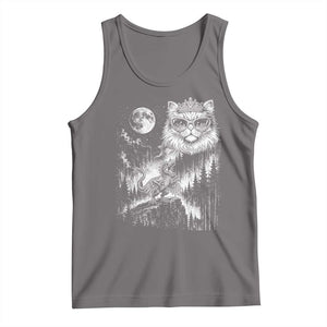 Vintage Geek Princess Cat Tank Top Full Moon Engraving Art Gift
