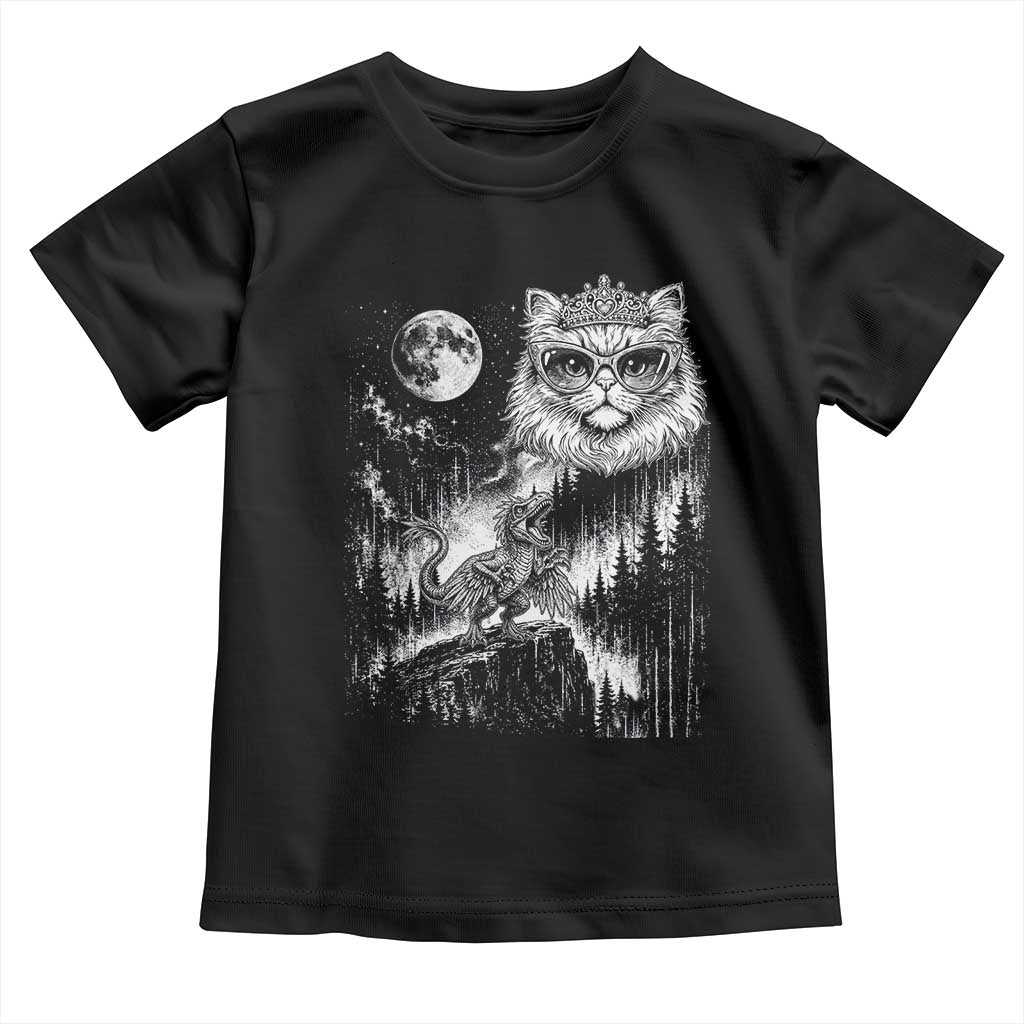 Vintage Geek Princess Cat Toddler T Shirt Full Moon Engraving Art Gift TS12 Black Print Your Wear