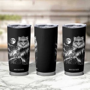 Vintage Geek Princess Cat Tumbler Cup Full Moon Engraving Art Gift