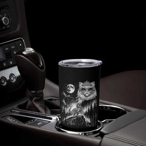 Vintage Geek Princess Cat Tumbler Cup Full Moon Engraving Art Gift