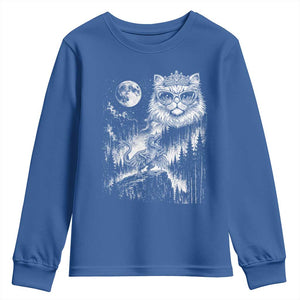 Vintage Geek Princess Cat Youth Sweatshirt Full Moon Engraving Art Gift