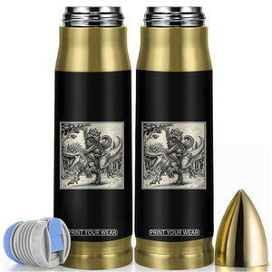Cool Royal Cat Riding Dinosaur Bullet Tumbler Rock N Roll Engraving Graphic Art
