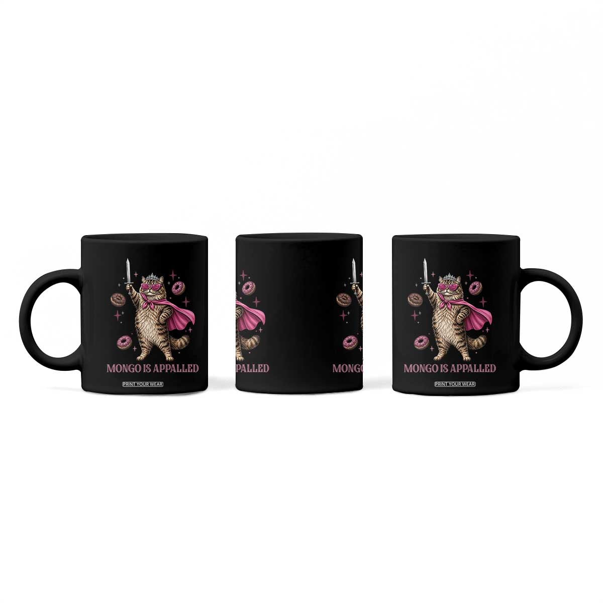 Cute Warrior Princess Cat With Sword Coffee Mug Fantasy Reader Gift