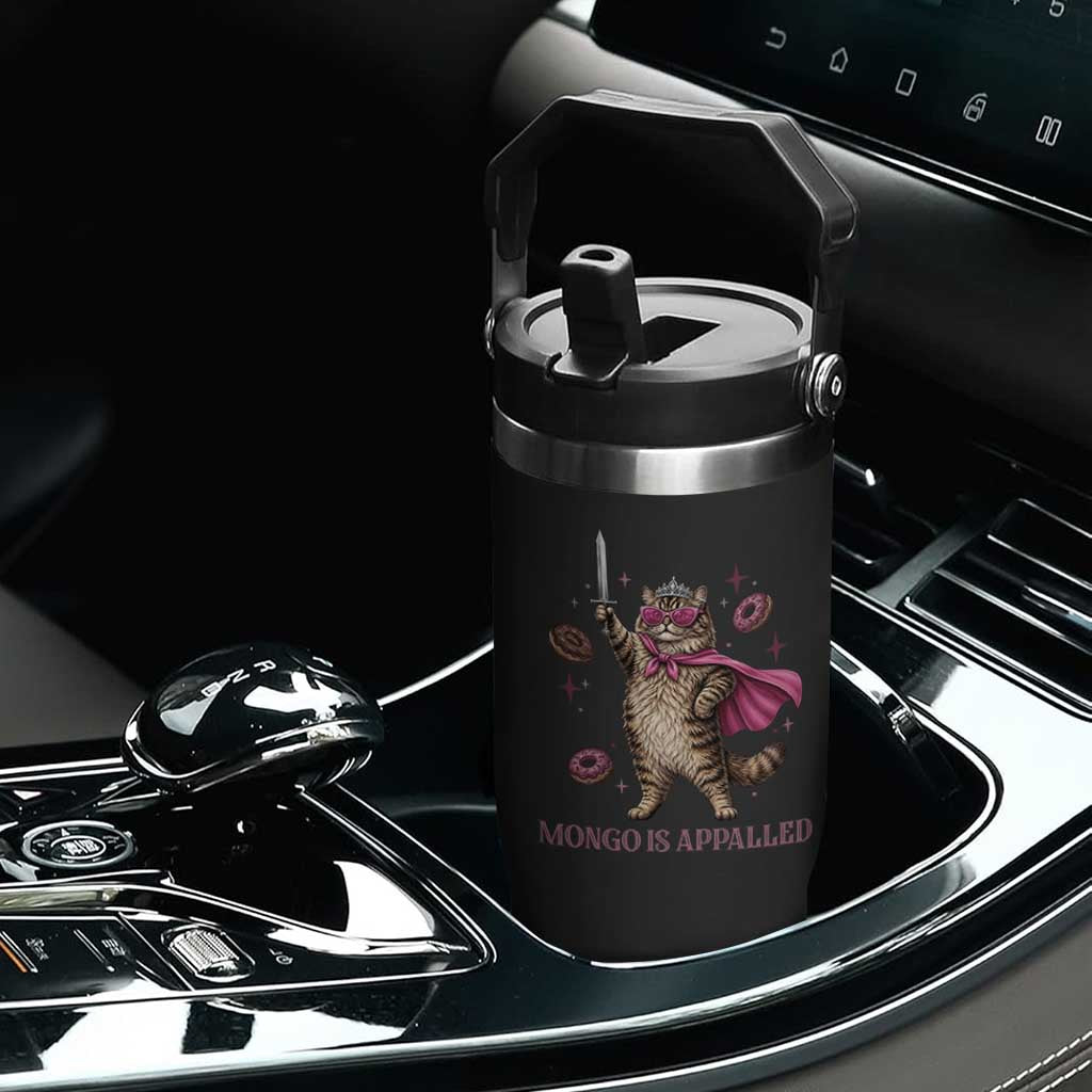 Cute Warrior Princess Cat With Sword Flip Straw Tumbler Fantasy Reader Gift