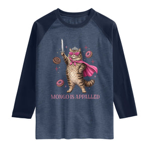 Cute Warrior Princess Cat With Sword Raglan Shirt Fantasy Reader Gift