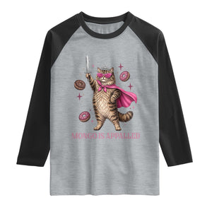 Cute Warrior Princess Cat With Sword Raglan Shirt Fantasy Reader Gift