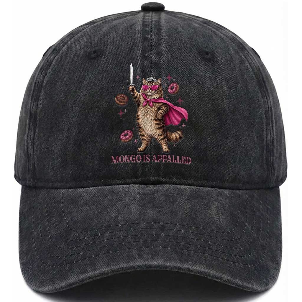 Cute Warrior Princess Cat With Sword Washed Cotton Baseball Cap Fantasy Reader Gift TS12 Print Your Wear