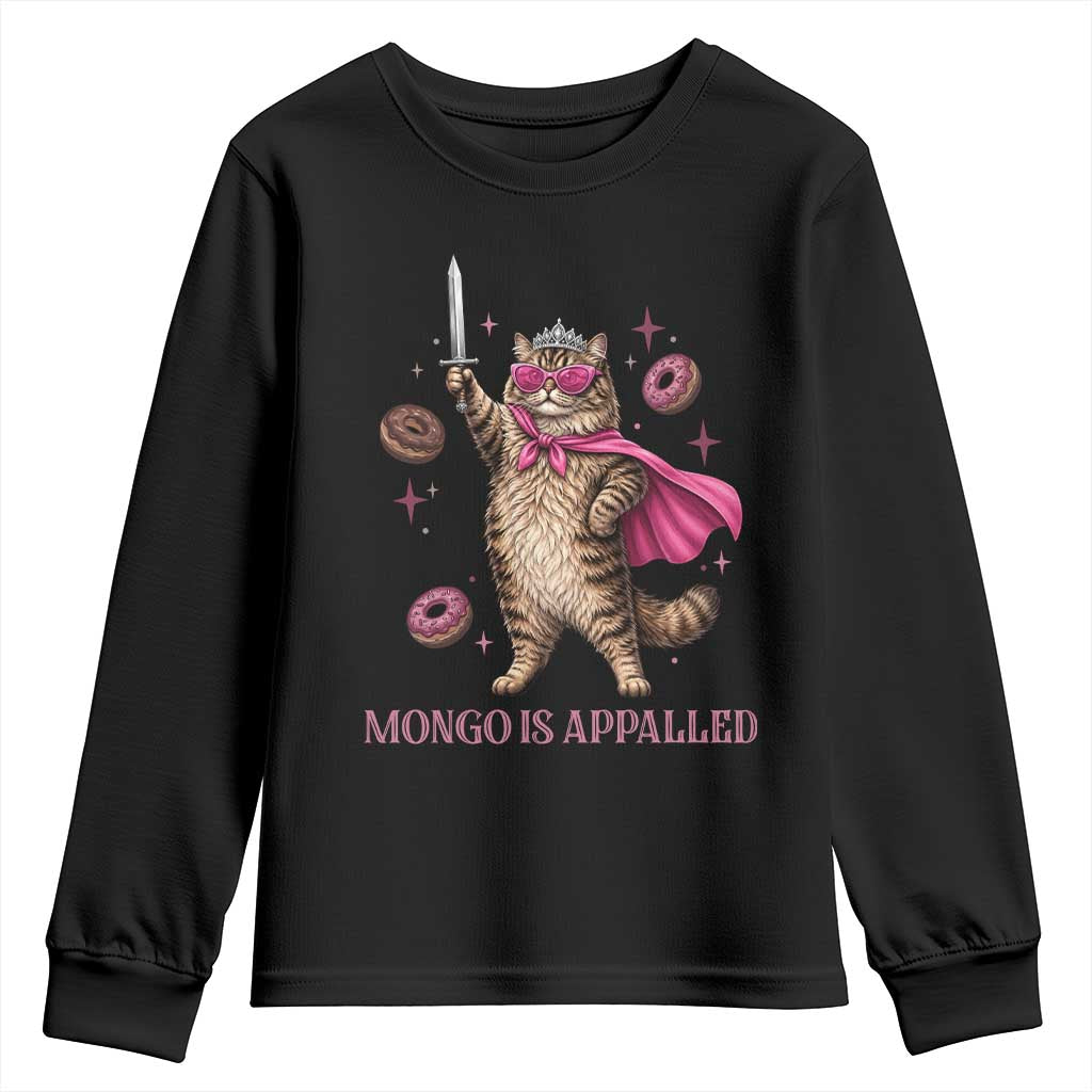 Cute Warrior Princess Cat With Sword Youth Sweatshirt Fantasy Reader Gift TS12 Black Print Your Wear