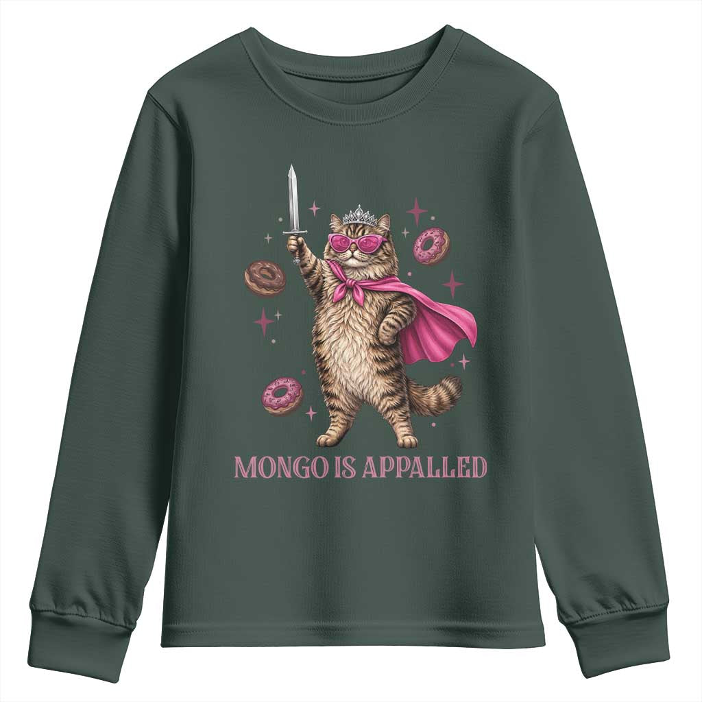 Cute Warrior Princess Cat With Sword Youth Sweatshirt Fantasy Reader Gift