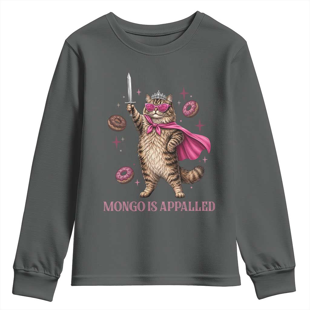 Cute Warrior Princess Cat With Sword Youth Sweatshirt Fantasy Reader Gift
