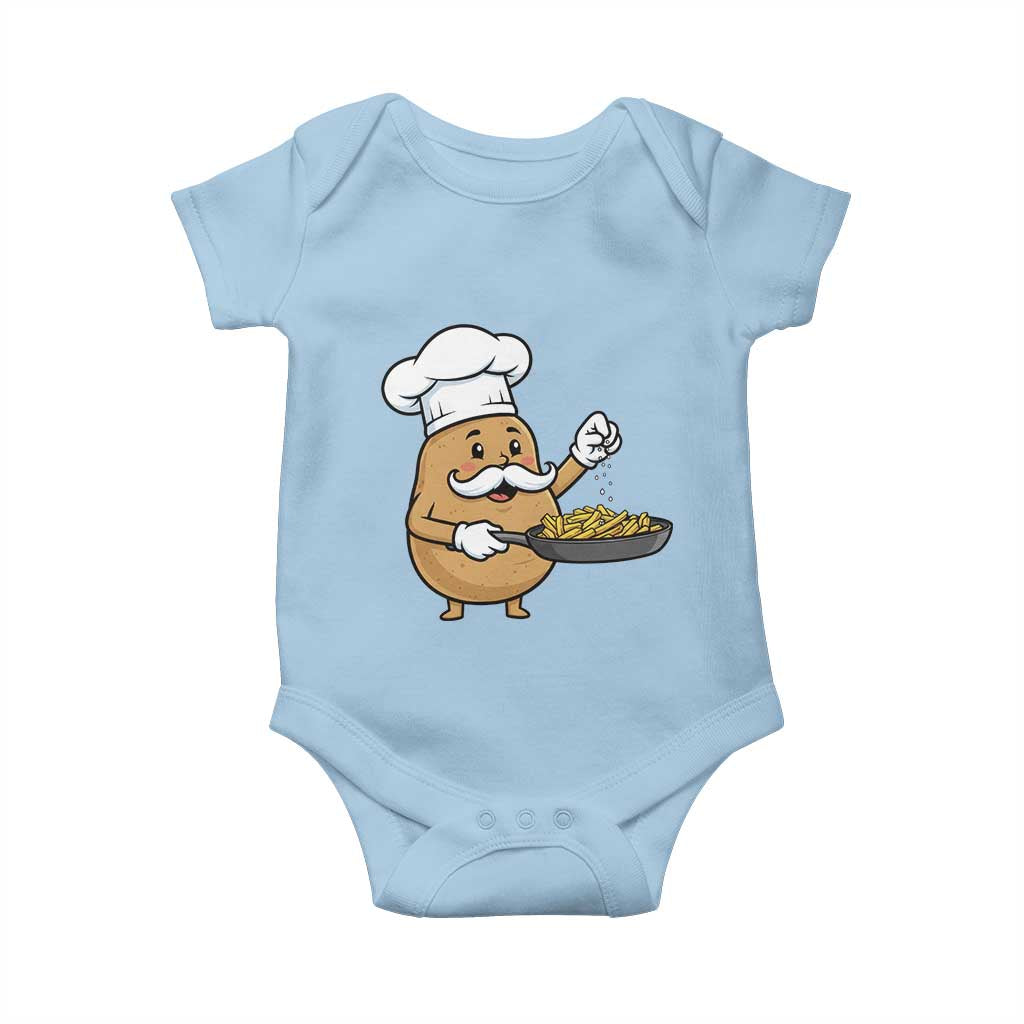 Funny Potato Cooking French Fries Baby Onesie Food Lover Gift TS12 Light Blue Print Your Wear