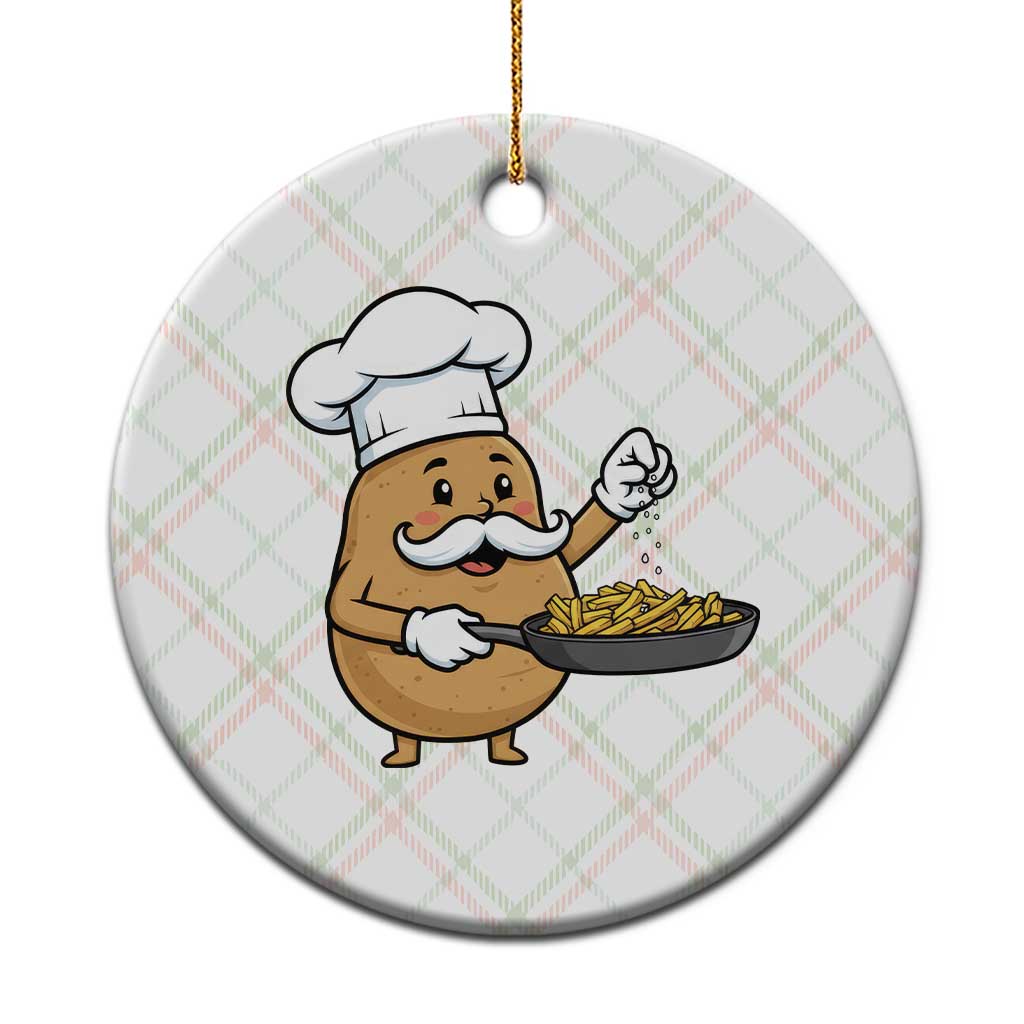 Funny Potato Cooking French Fries Ceramic Ornament Food Lover Gift TS12 1pc Christmas Plaid Print Your Wear