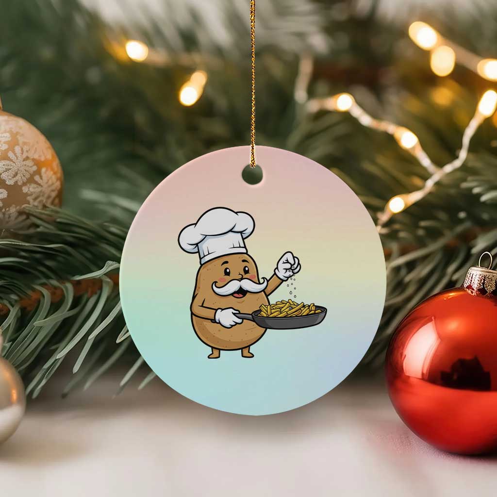 Funny Potato Cooking French Fries Ceramic Ornament Food Lover Gift TS12 1pc Pastel Print Your Wear