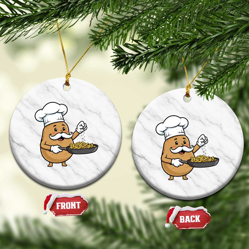 Funny Potato Cooking French Fries Ceramic Ornament Food Lover Gift TS12 1pc White Marble Print Your Wear