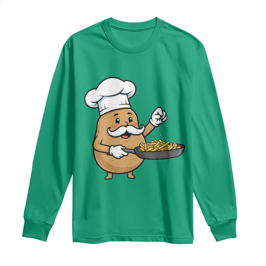Funny Potato Cooking French Fries Long Sleeve Shirt Food Lover Gift TS12 Irish Green Print Your Wear