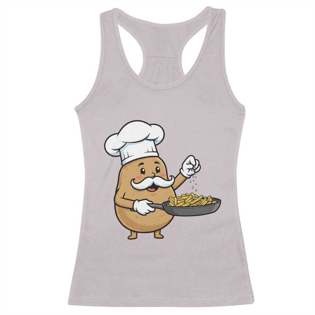 Funny Potato Cooking French Fries Racerback Tank Top Food Lover Gift TS12 Ice Gray Print Your Wear