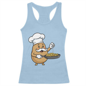 Funny Potato Cooking French Fries Racerback Tank Top Food Lover Gift TS12 Light Blue Print Your Wear