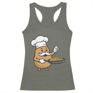 Funny Potato Cooking French Fries Racerback Tank Top Food Lover Gift TS12 Military Green Print Your Wear