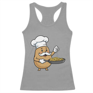 Funny Potato Cooking French Fries Racerback Tank Top Food Lover Gift TS12 Sport Gray Print Your Wear