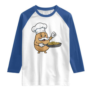 Funny Potato Cooking French Fries Raglan Shirt Food Lover Gift TS12 White Royal Print Your Wear