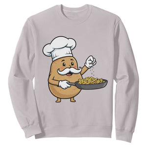 Funny Potato Cooking French Fries Sweatshirt Food Lover Gift TS12 Ice Gray Print Your Wear