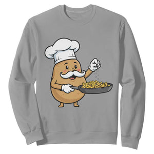 Funny Potato Cooking French Fries Sweatshirt Food Lover Gift TS12 Sport Gray Print Your Wear