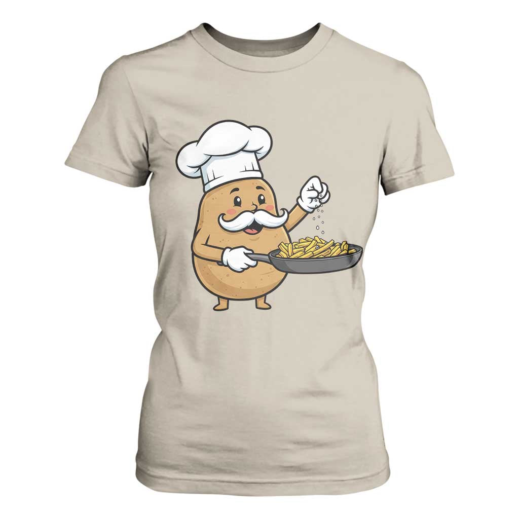 Funny Potato Cooking French Fries T Shirt For Women Food Lover Gift TS12 Sand Print Your Wear